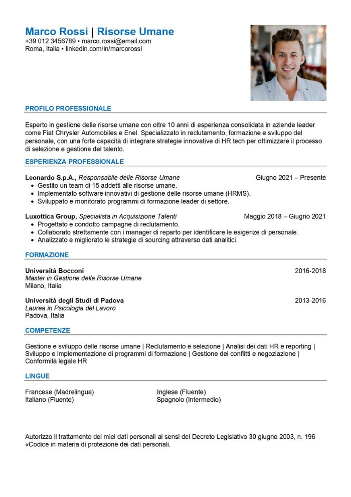 Modèle de CV N°2
